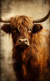 Scottish Highlander Highland Cow By