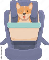 Puppy Animal Seat Icon Cartoon Vector