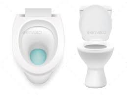 White Toilet Icon Set Vector Realistic