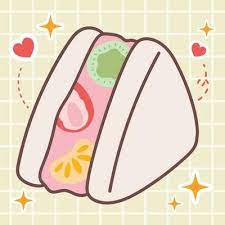 Kawaii Food Cartoon Of Fruit Sandwich