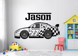 Personalized Name Racing Car Wall Decal