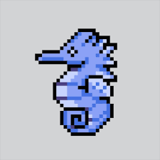 Pixel Art Ilration Seahorse