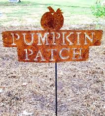 Rustic Tin Pumpkin Patch Garden Sign