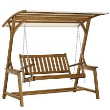 Stained Wood Porch Swing