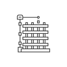 Outline New Building Icon Concept Of