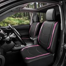 Fh Group Galaxy13 Metallic Striped Deluxe Leatherette 47 In X 23 In X 1 In Full Set Seat Covers Pink