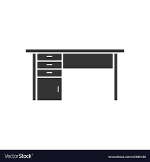Office Desk Icon Flat Royalty Free