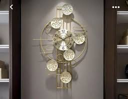 Golden Mechanical Designer Wall Clock