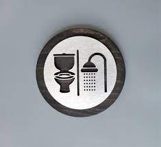 Toilet And Shower Room Door Sign
