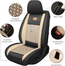 Freesoo 2pcs Car Seat Cover Leather