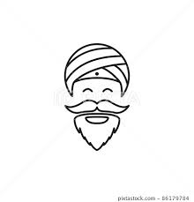 Cartoon Old Man Indian With Turban Logo