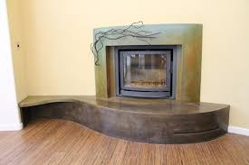 Stained Concrete Fireplace Surround