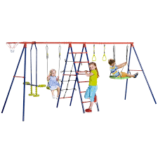 Outsunny 6 In 1 Metal Garden Swing Set