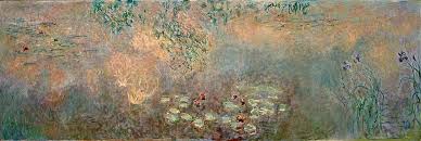 Water Lily Pond With Irises By Claude Monet