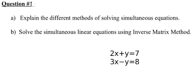Solve The Simultaneous Linear Equations