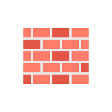 Red Brick Wall In White Background