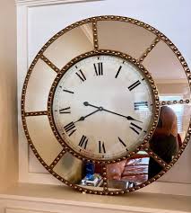 Large Mirrored Wall Hanging Clock 36 X
