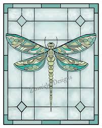 Stained Glass Dragonfly Pattern Instant