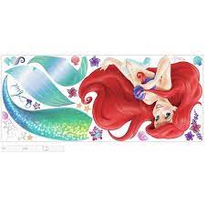Roommates 5 In X 19 In The Little Mermaid L And Stick Giant Wall Decals Multi