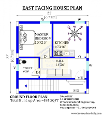 22x22 East Facing Vastu Home Plan