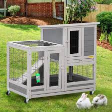 Coziwow Wooden Rabbit Hutch Bunny Cage