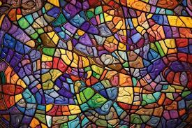 Colorful Stained Glass Mosaic Wall