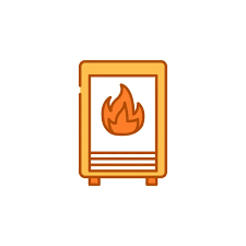 Fireplace Color Line Icon Structure