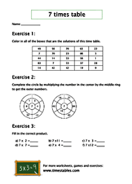 7 times table with at timeles com