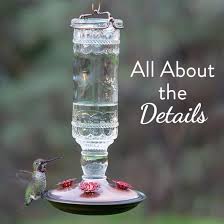 Decorative Glass Hummingbird Feeder