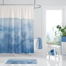 Blue Watercolor Shower Curtain Waves Of
