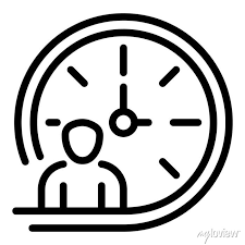 Icon Outline Work Time Vector Icon