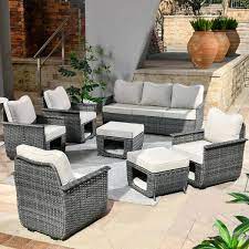 Hooowooo Sierra Black 7 Piece Wicker