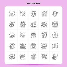 Baby Shower Icon Set Vector Line