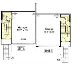 Hillside Townhouse Duplex Home Plan