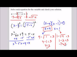 Solving Radical Equations 4 Examples