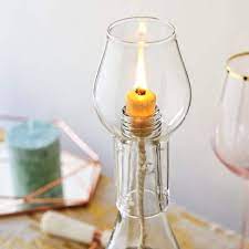 Twine Wine Bottle Hurricane Lamp