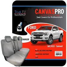 Car Seat Covers Canvas Grey Pair
