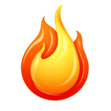 3d Fire Flame Orange Color Icon With