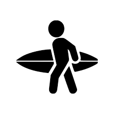 Surfer With Surfboard Vinyl Decal