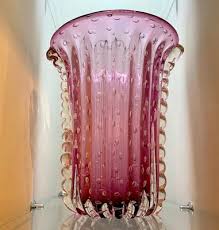 Pink Barovier Murano Glass Vase 1950s