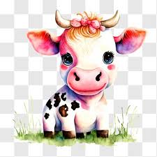 Adorable Cow In Pink And White