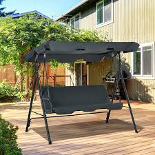 3 Person Porch Swing With Tilt Canopy