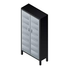 Vector Metal Wardrobe Icon Isometric