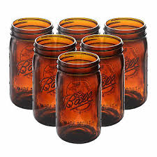 Amber Canning Jar Bulk 6 Jars