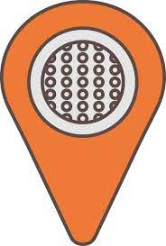 Golf Map Pin Icon In Orange And Gray
