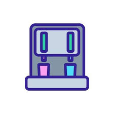 Two Glass Water Dispenser Icon Vector