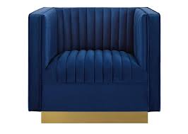 Art Deco Velvet Accent Chair Caravana