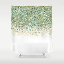 Glitter Coastal Glam Shower Curtain