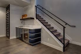 Basement Stairs And Walk Up Bar
