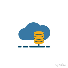 Cloud Database Icon Flat Creative